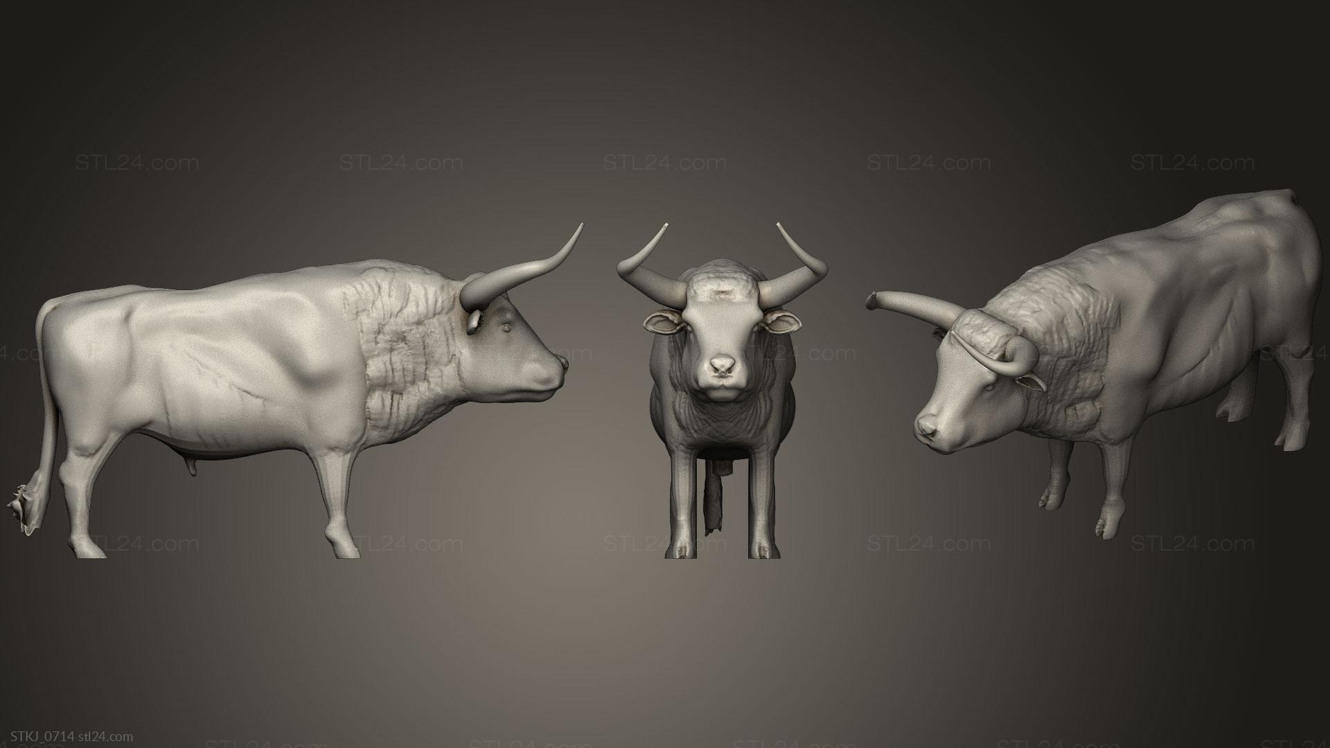 Animal figurines - Aurochs, STKJ_0714. 3D stl model for CNC